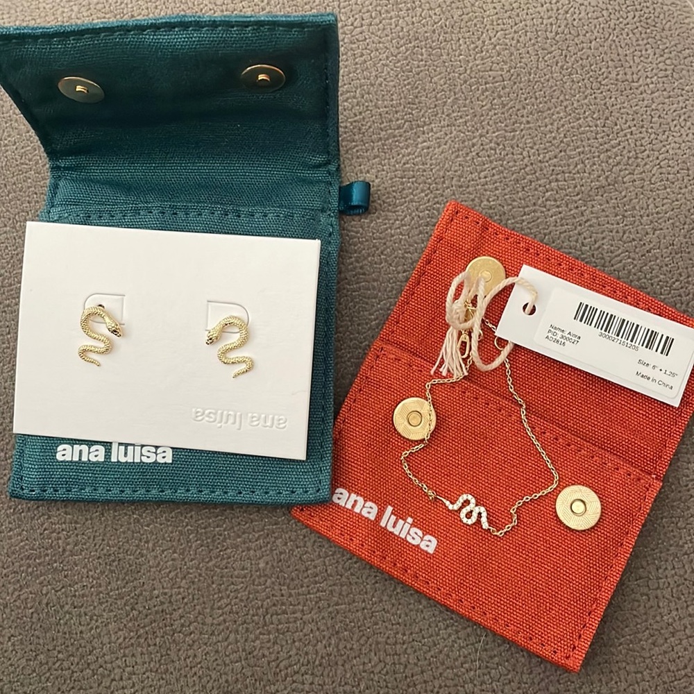 Ana Luisa snake bracelet and earrings